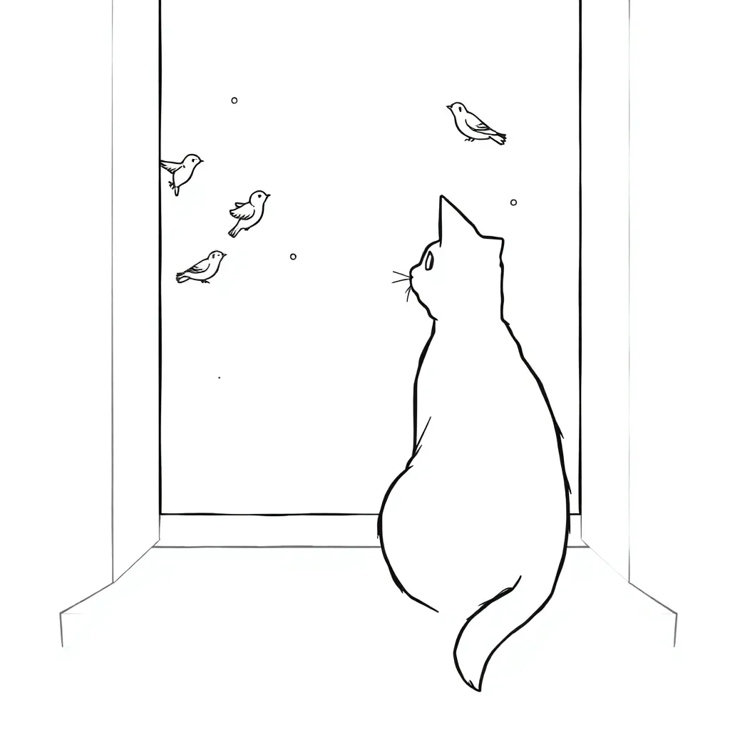 Cat coloring page