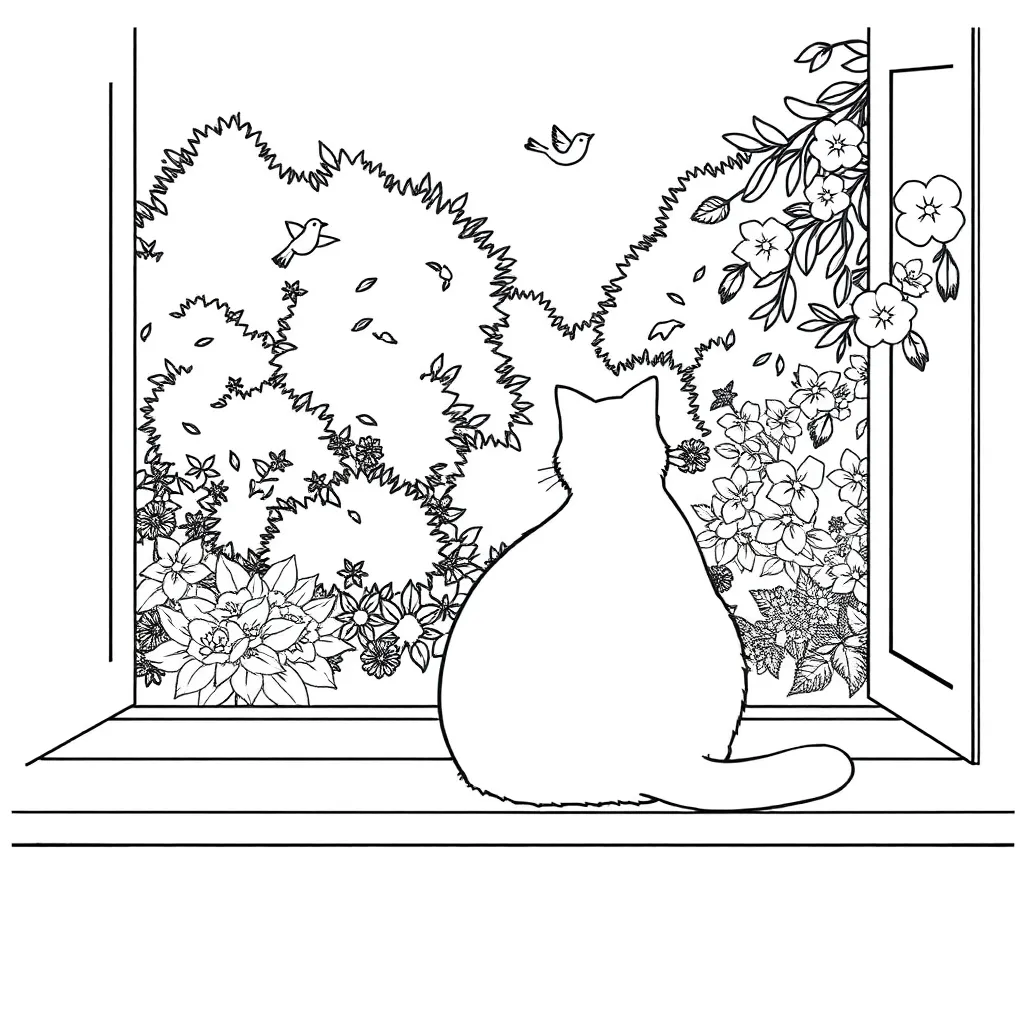 Cat coloring page