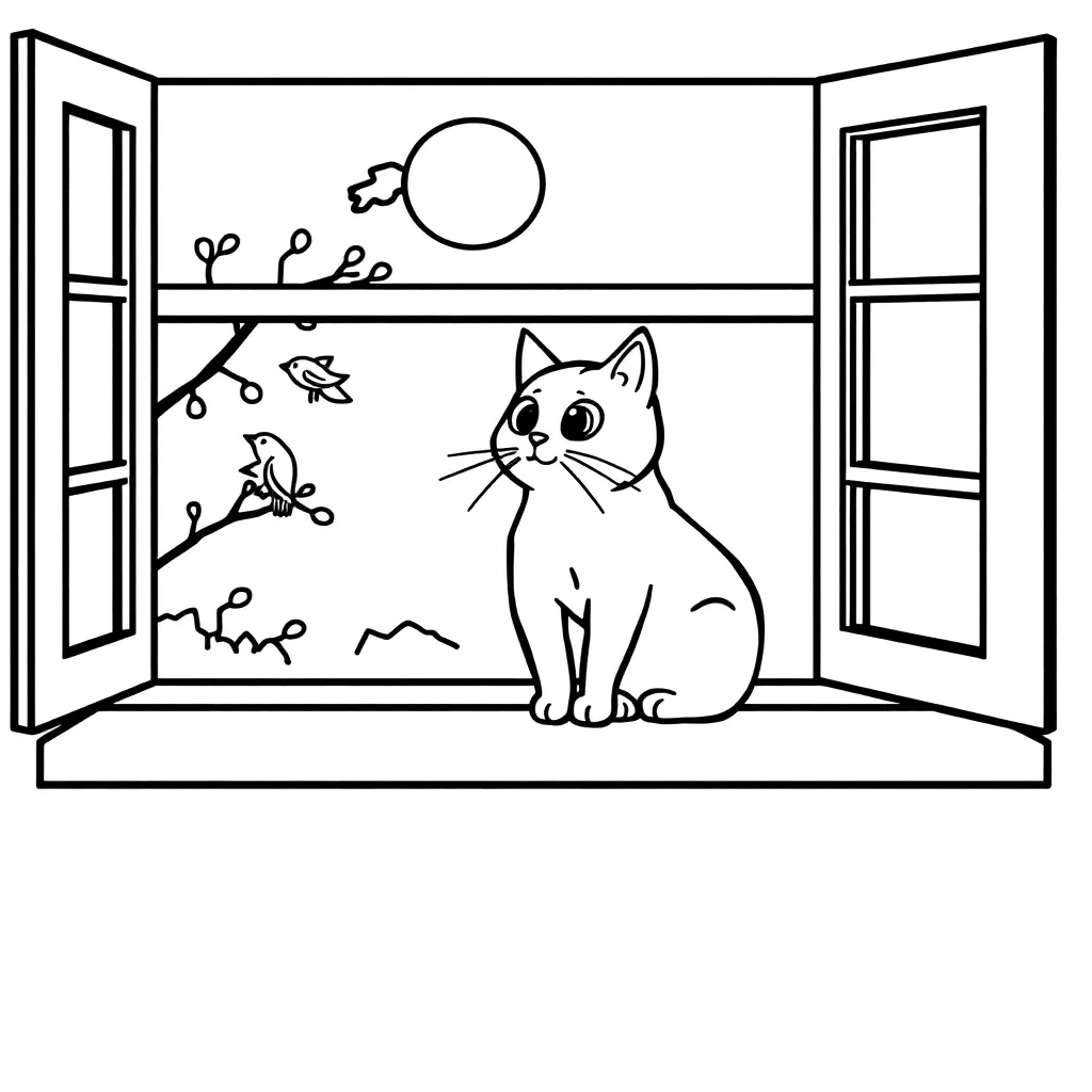 Cat coloring page