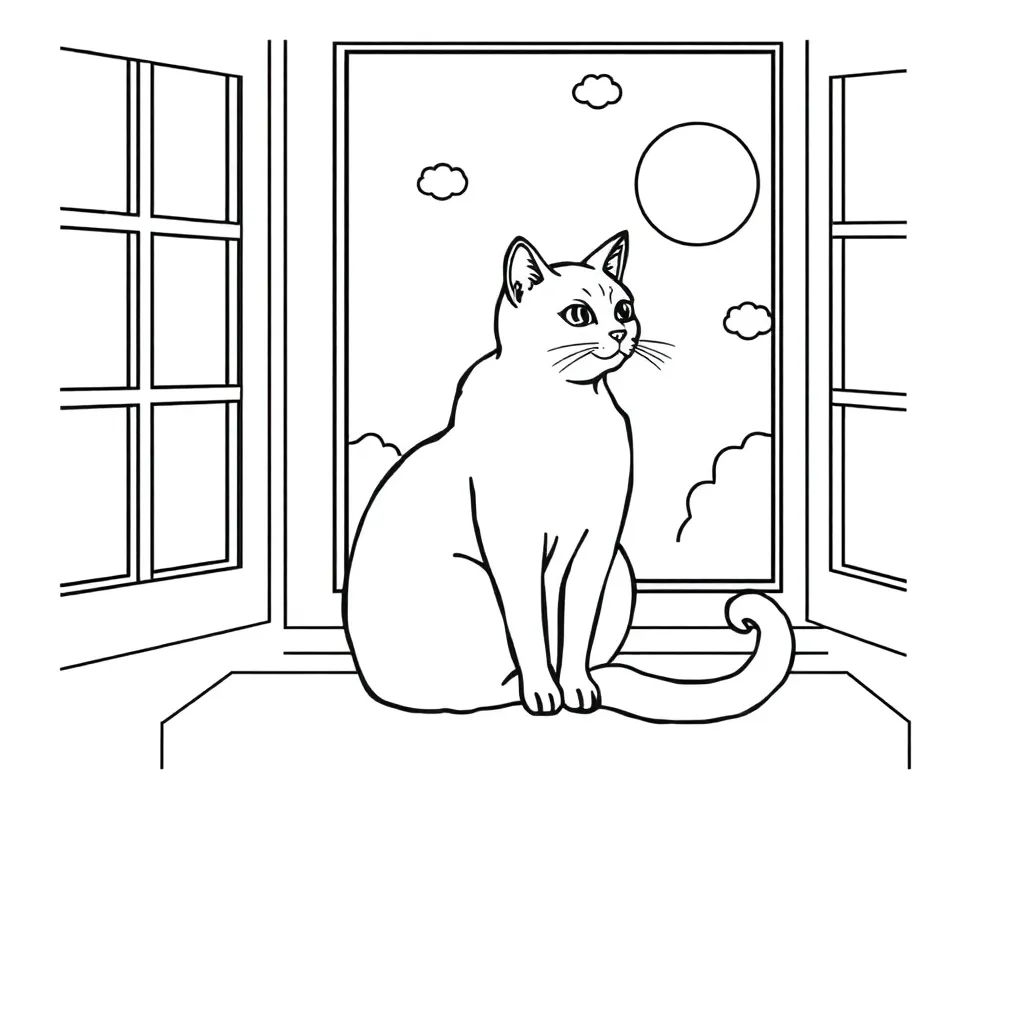 Cat coloring page