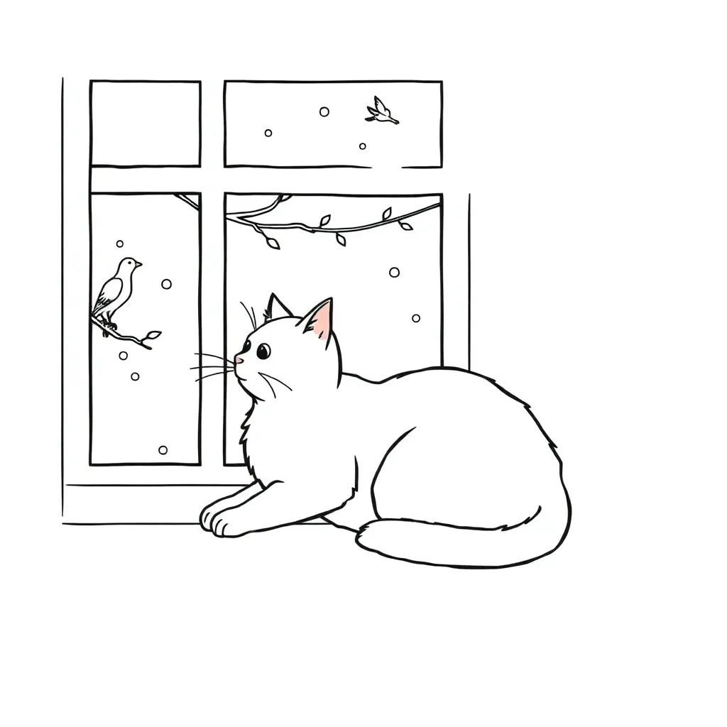 Cat coloring page