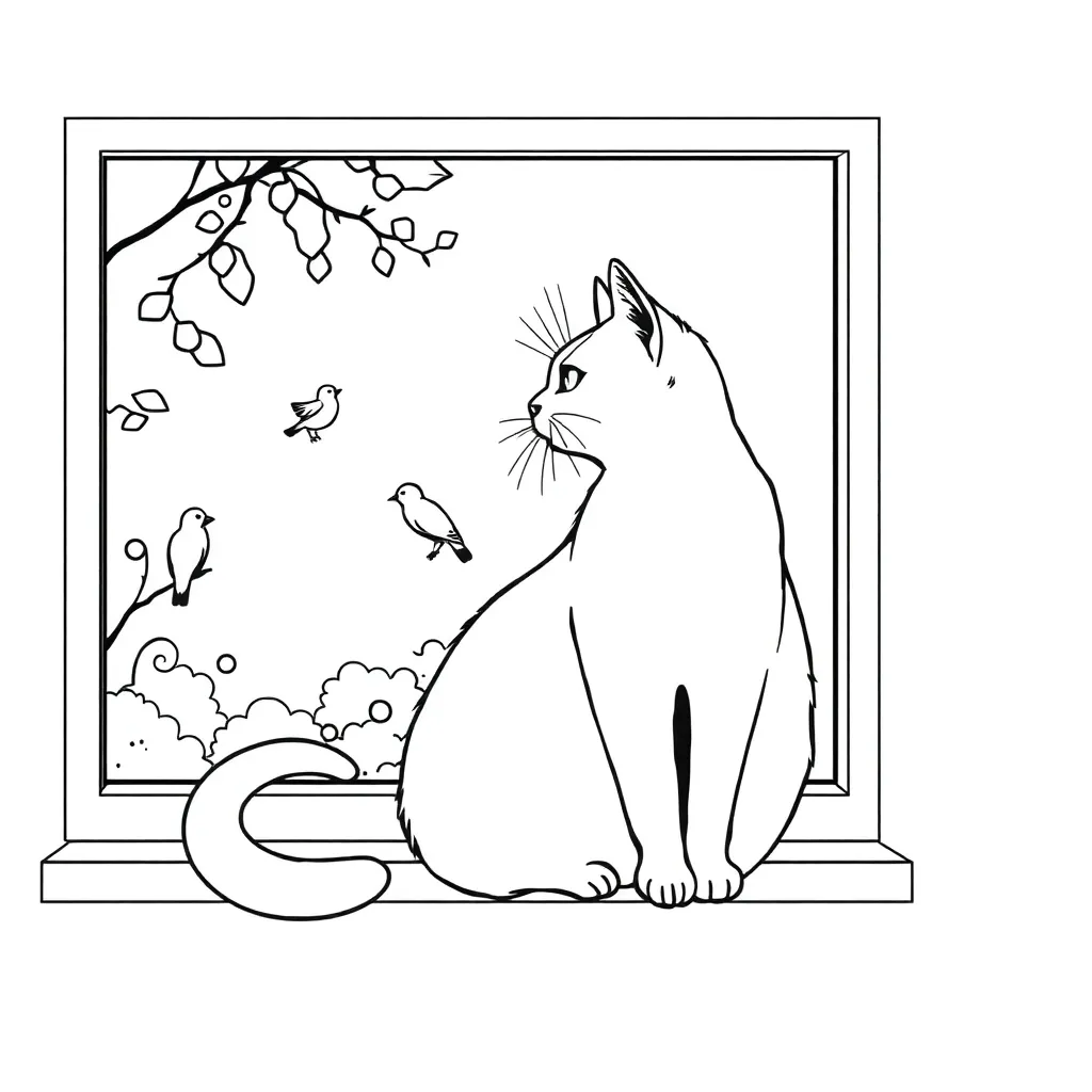 Cat coloring page