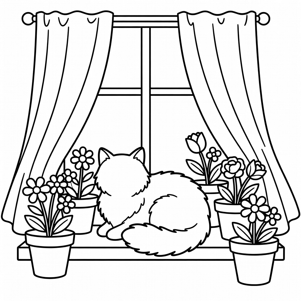 Cat coloring page