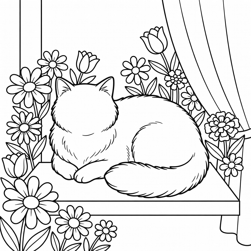 Cat coloring page