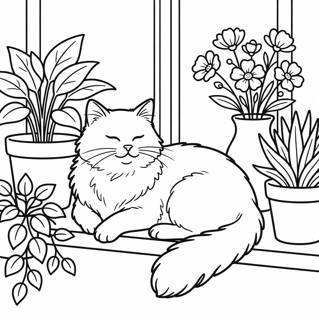 Cat coloring page