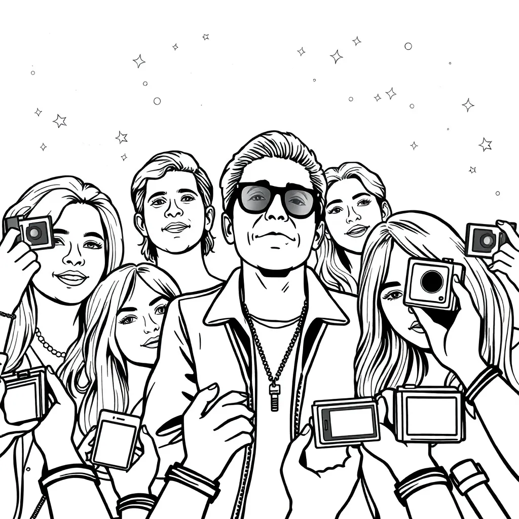 Celebrities coloring page
