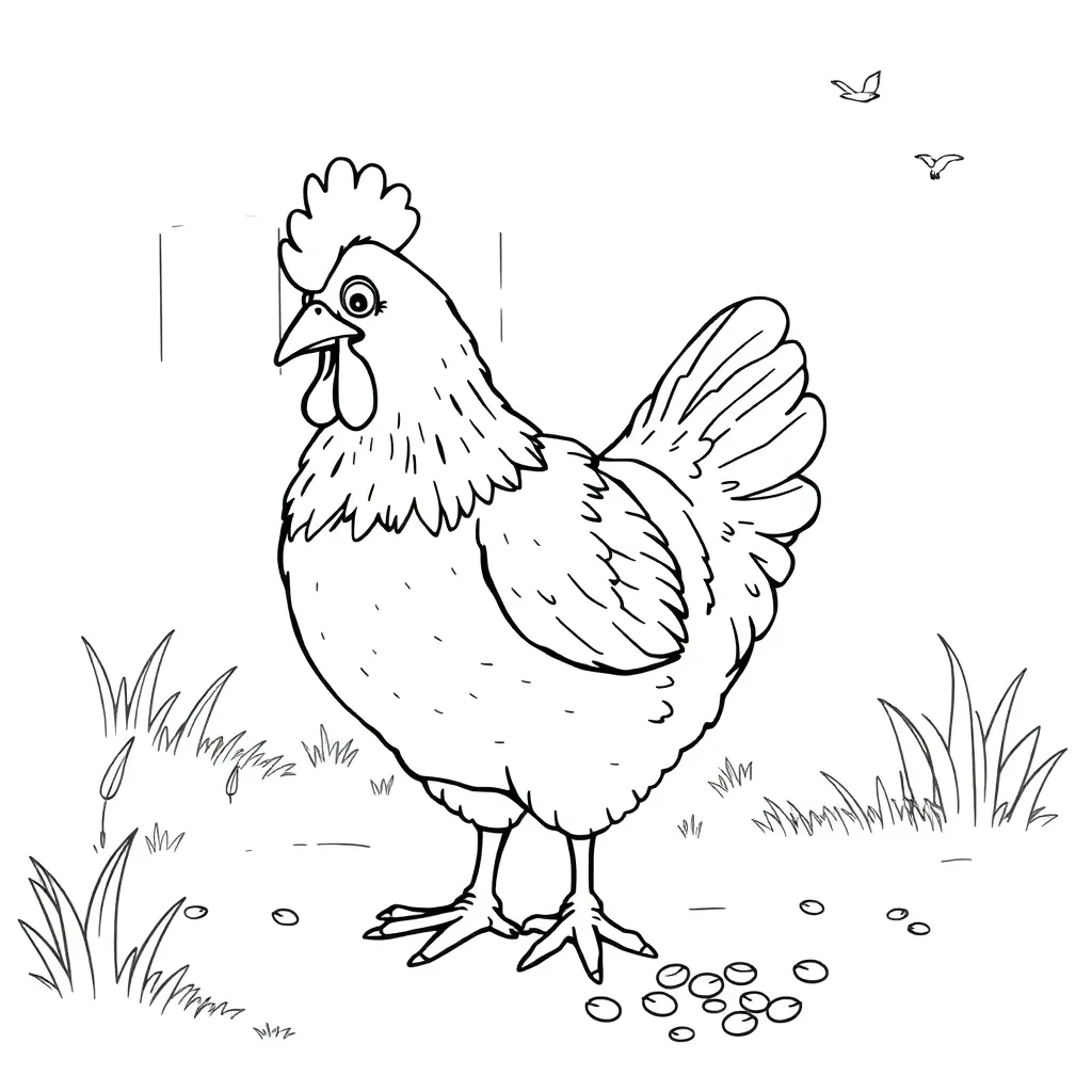 Chicken coloring page
