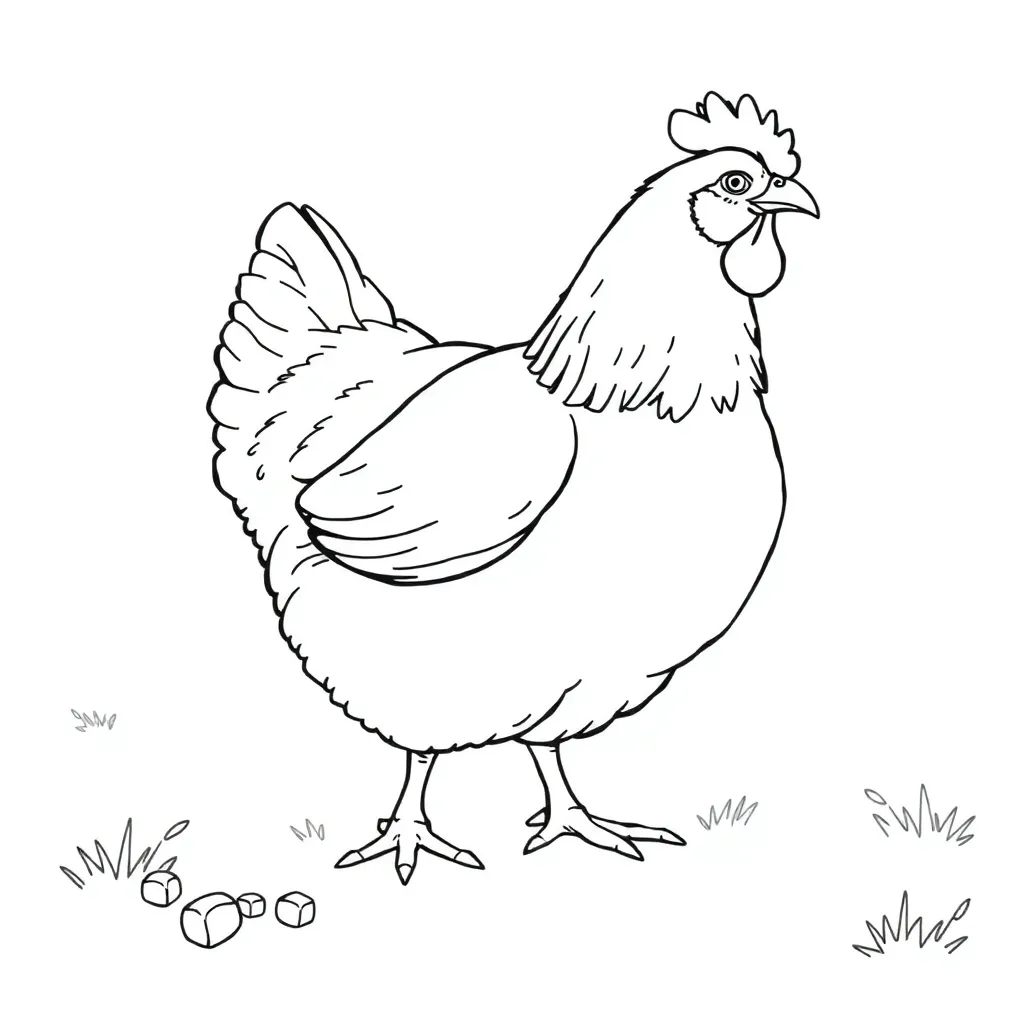 Chicken coloring page