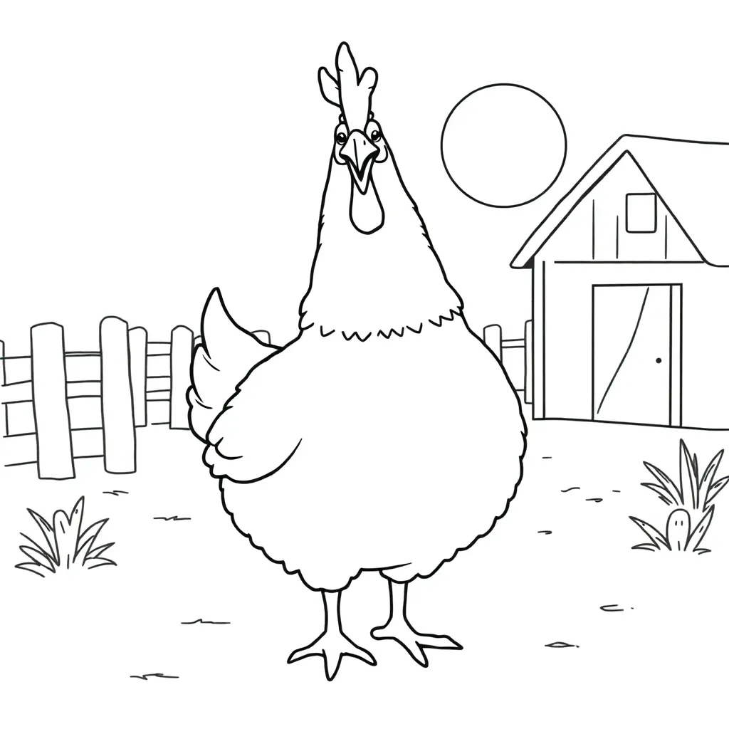 Chicken coloring page
