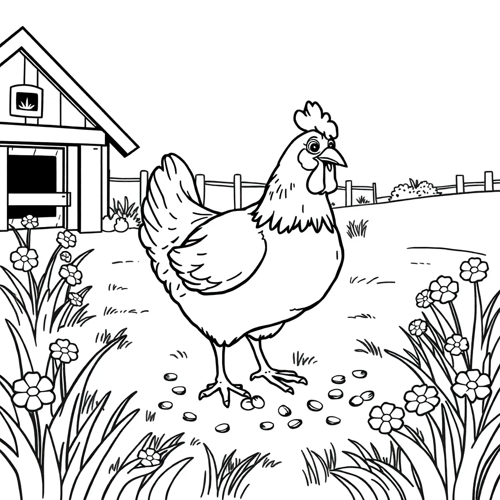 Chicken coloring page