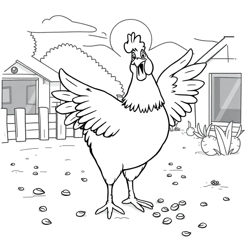 Chicken coloring page