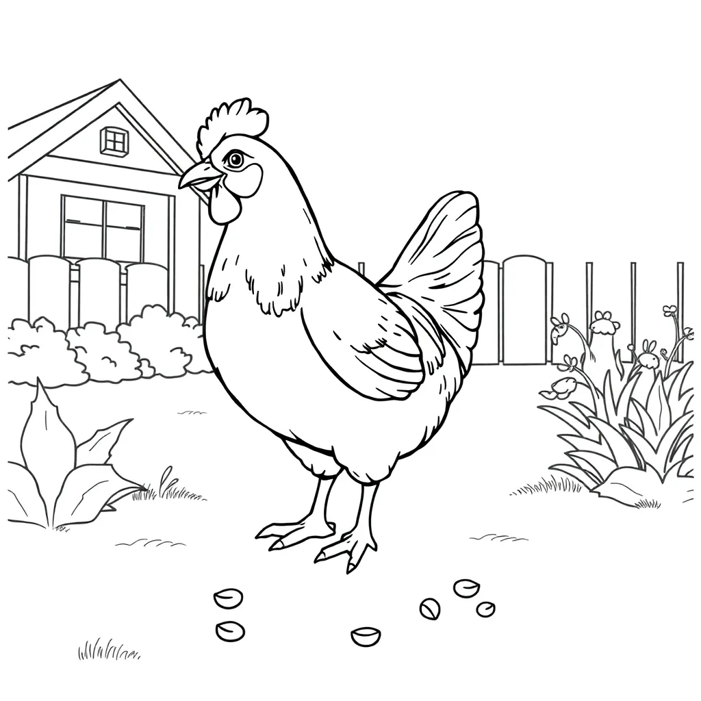 Chicken coloring page