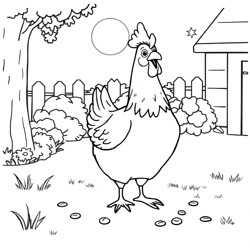Chicken coloring page