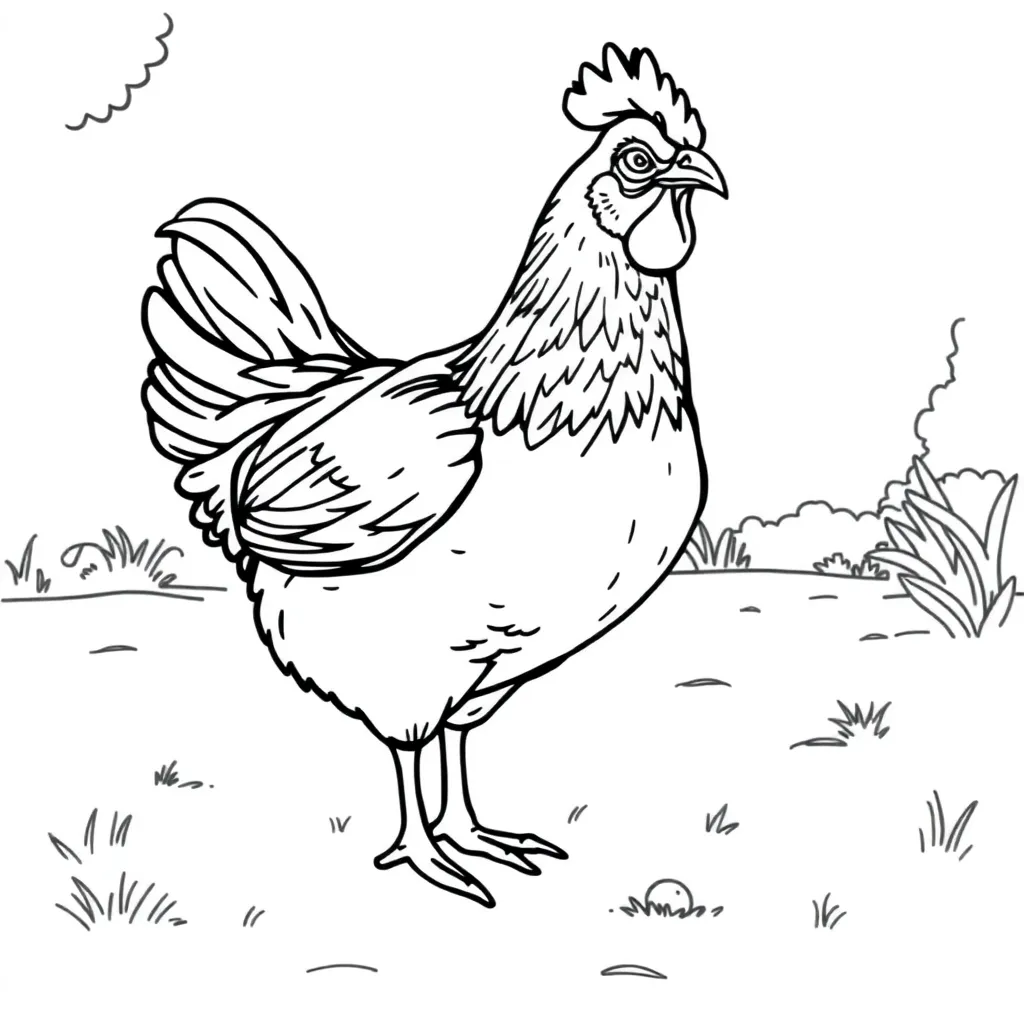 Chicken coloring page