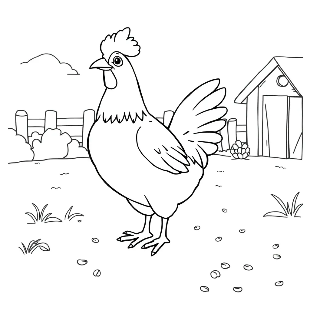 Chicken coloring page