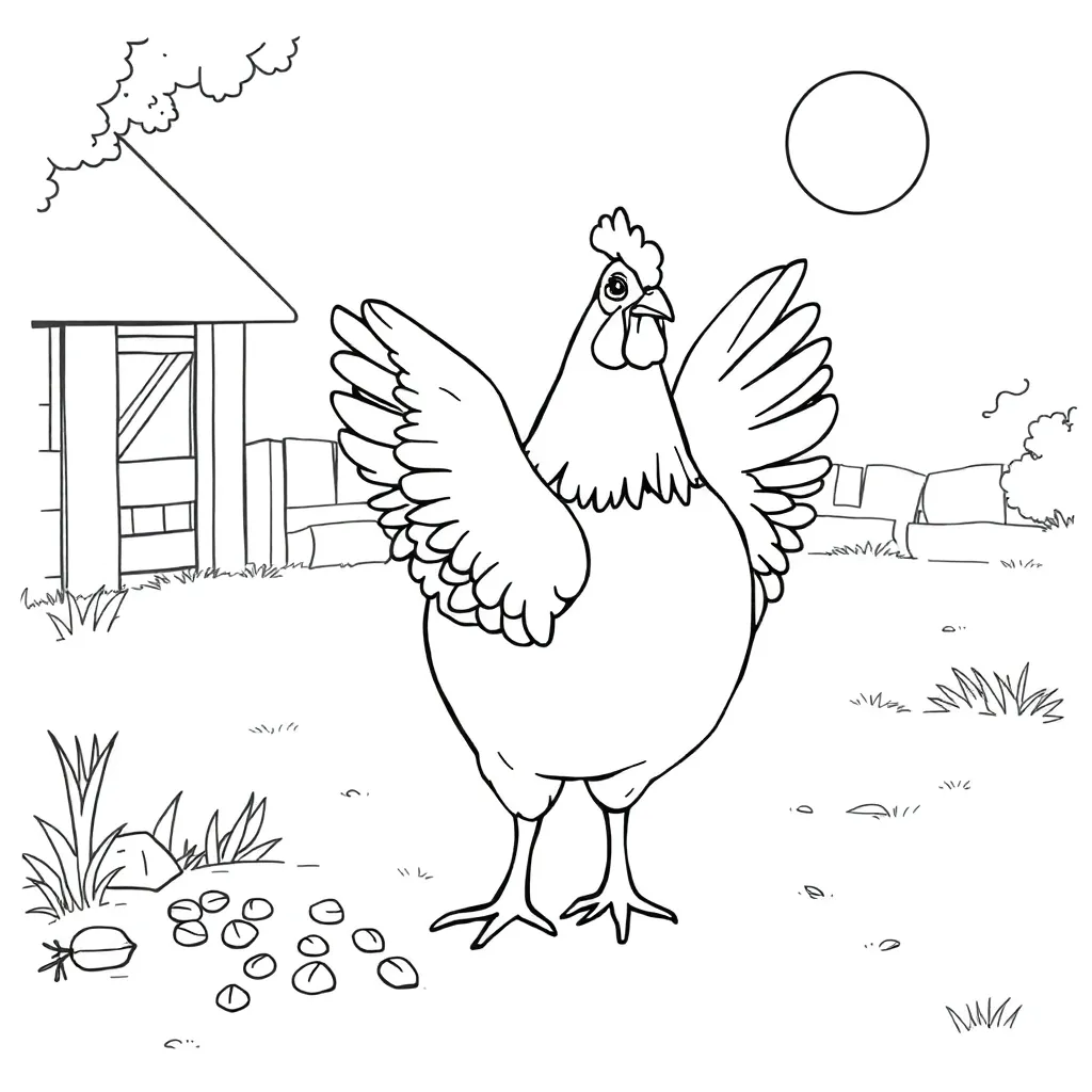 Chicken coloring page