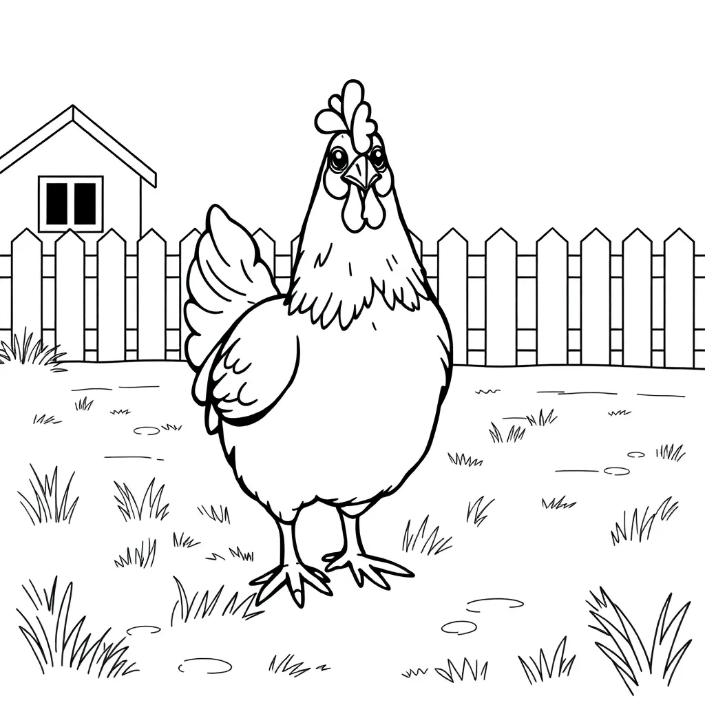 Chicken coloring page