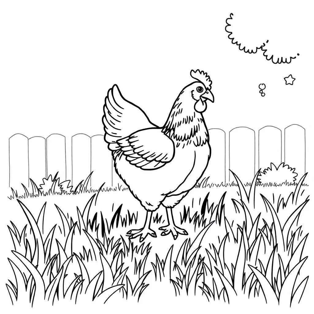 Chicken coloring page
