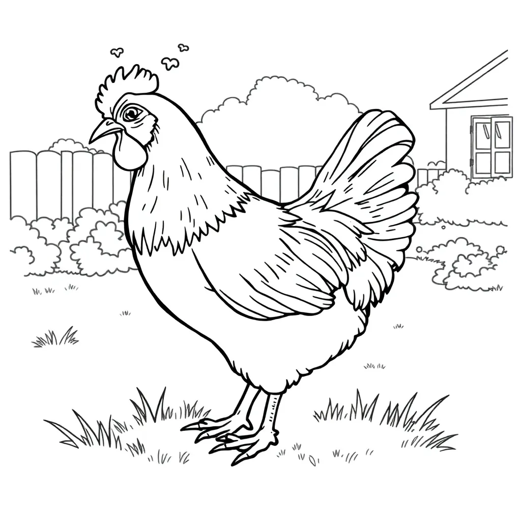 Chicken coloring page