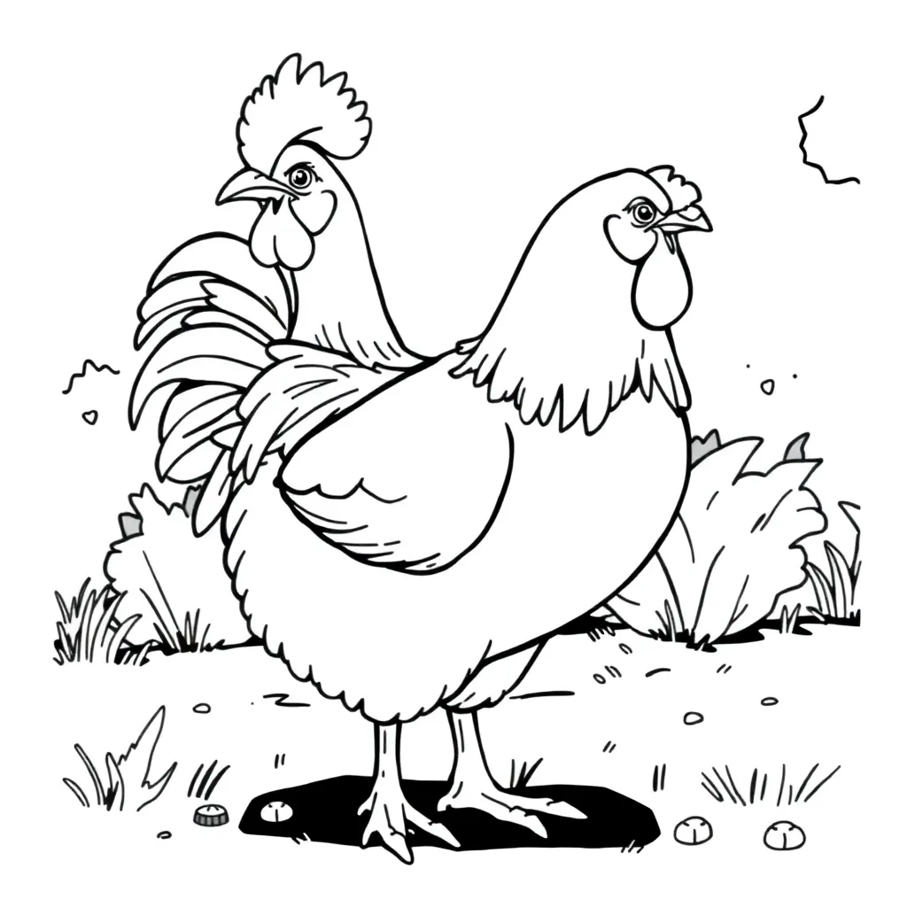 Chicken coloring page