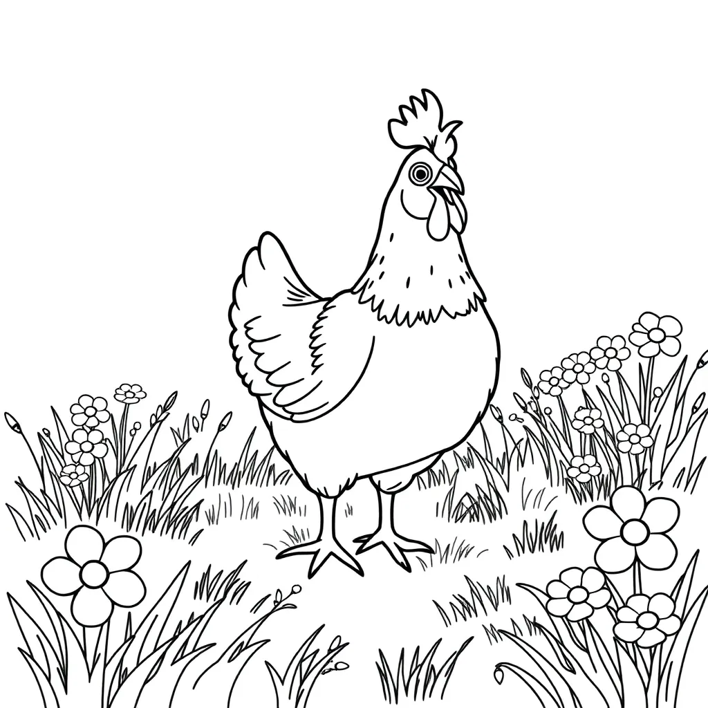 Chicken coloring page
