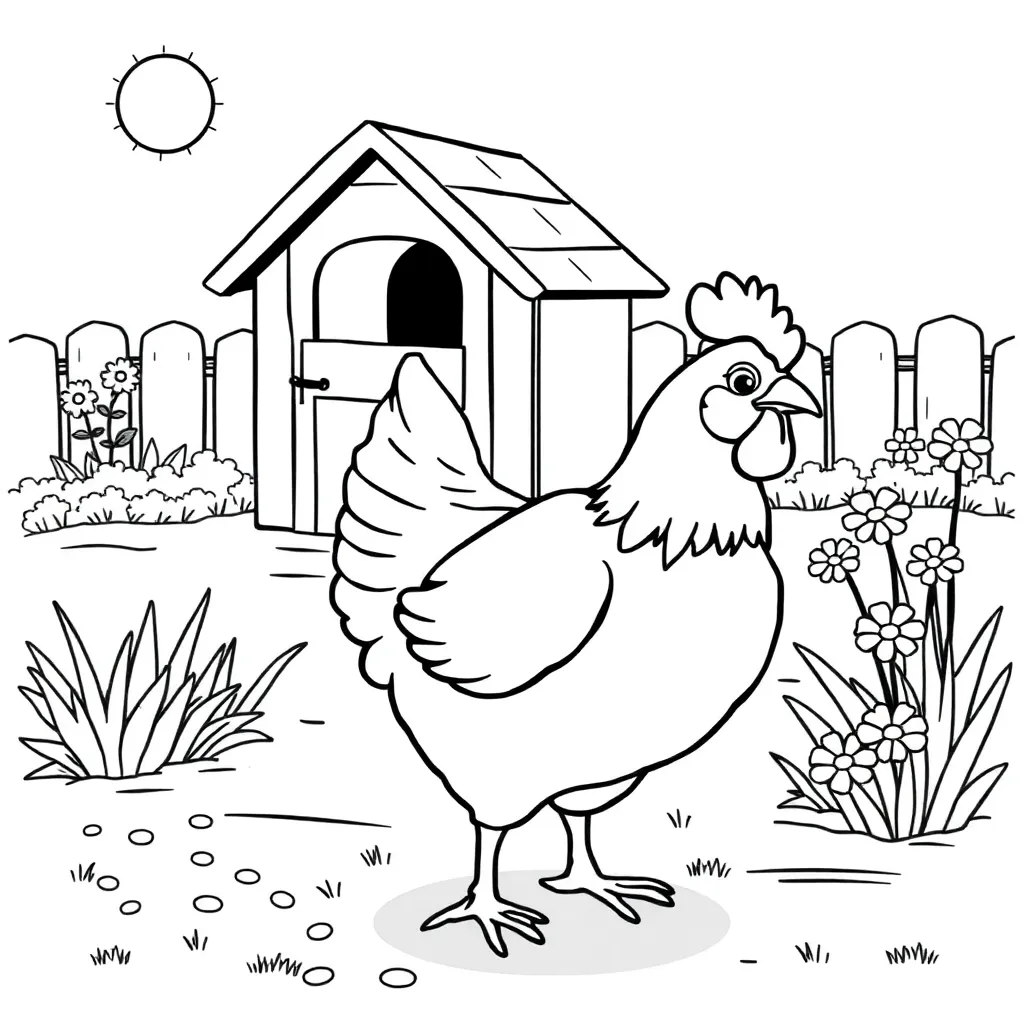 Chicken coloring page