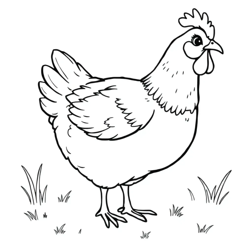 Chicken coloring page