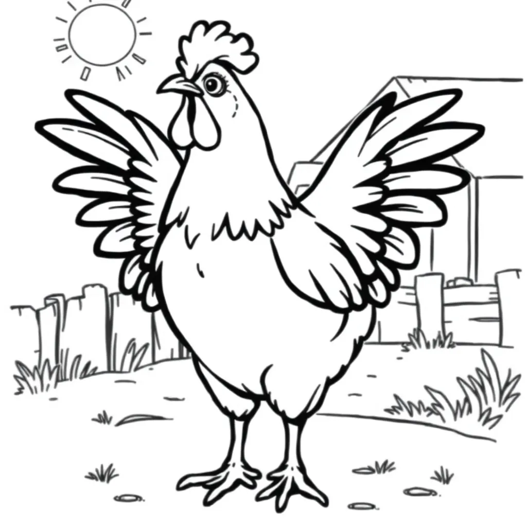Chicken coloring page