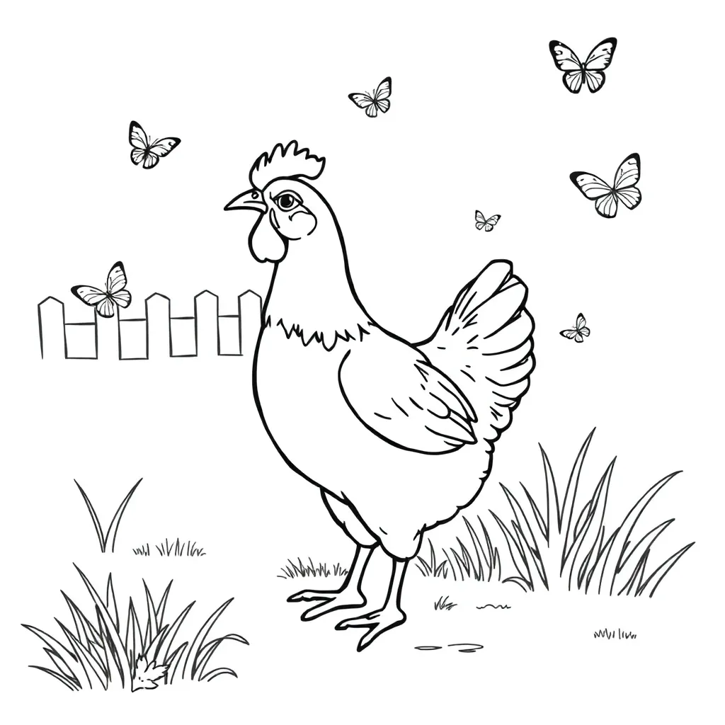 Chicken coloring page
