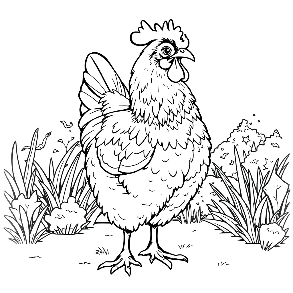 Chicken coloring page