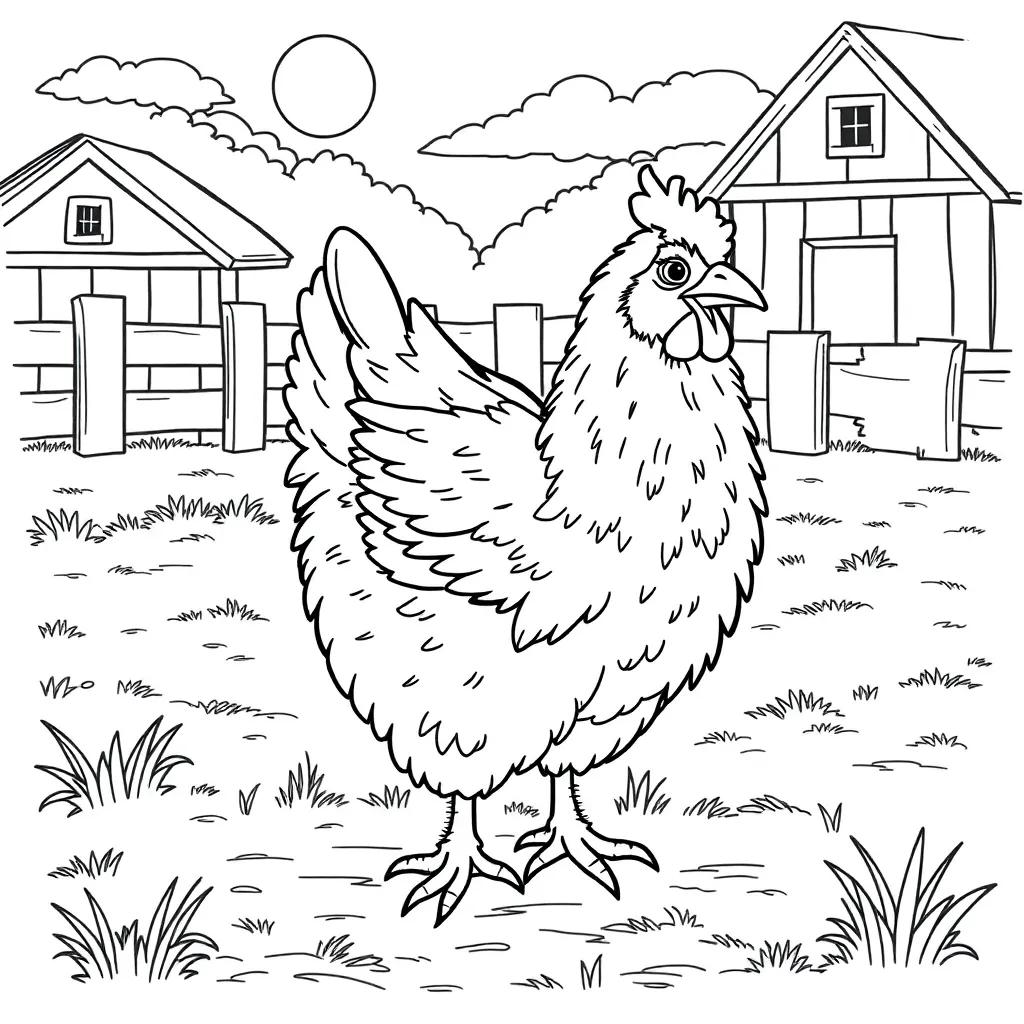 Chicken coloring page