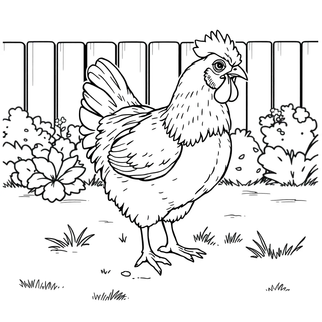 Chicken coloring page