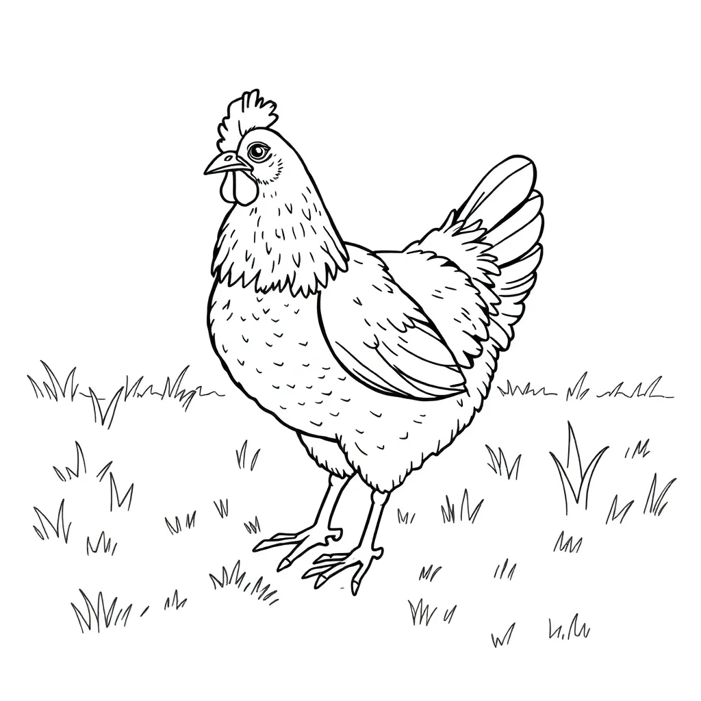 Chicken coloring page