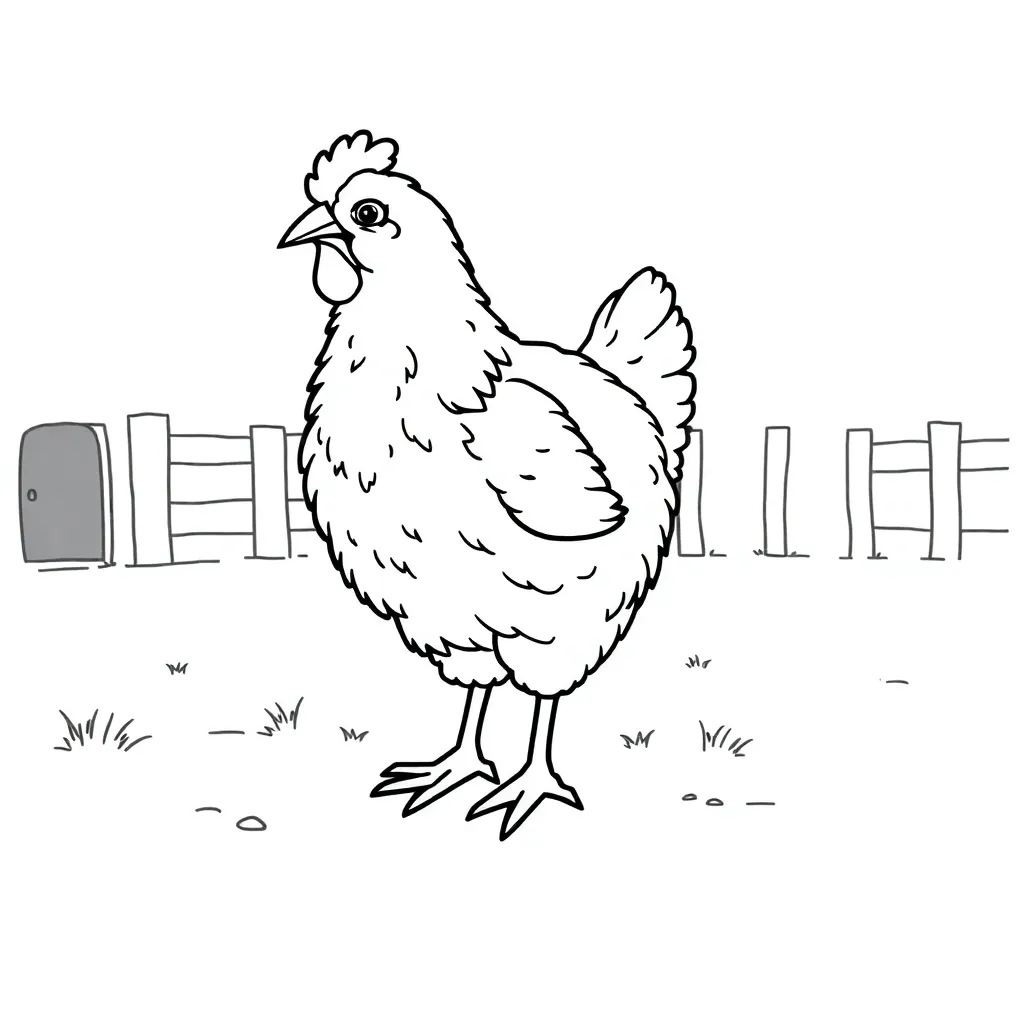 Chicken coloring page