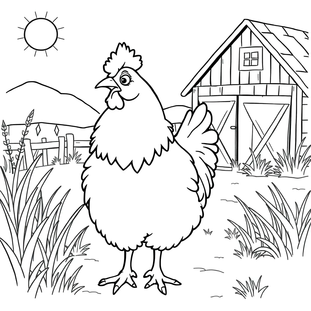 Chicken coloring page