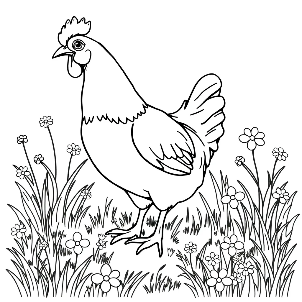 Chicken coloring page