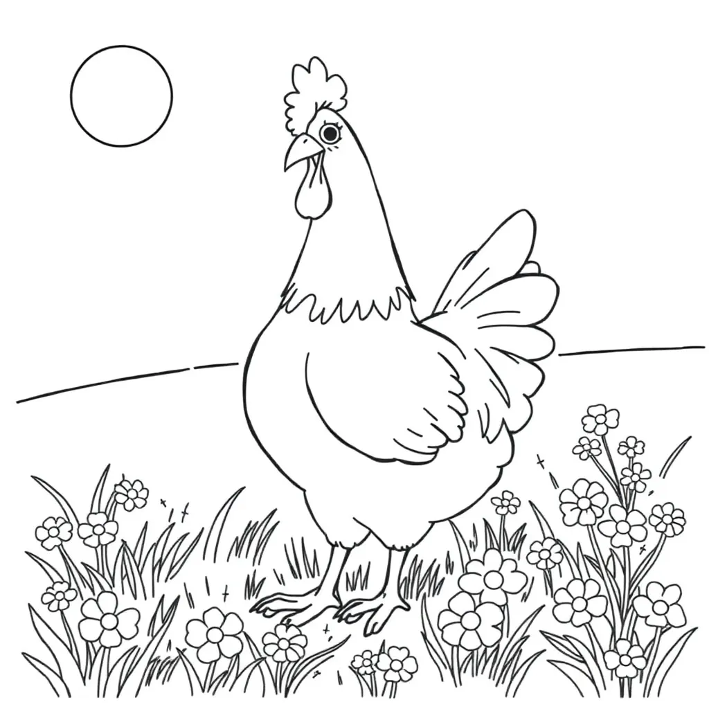 Chicken coloring page