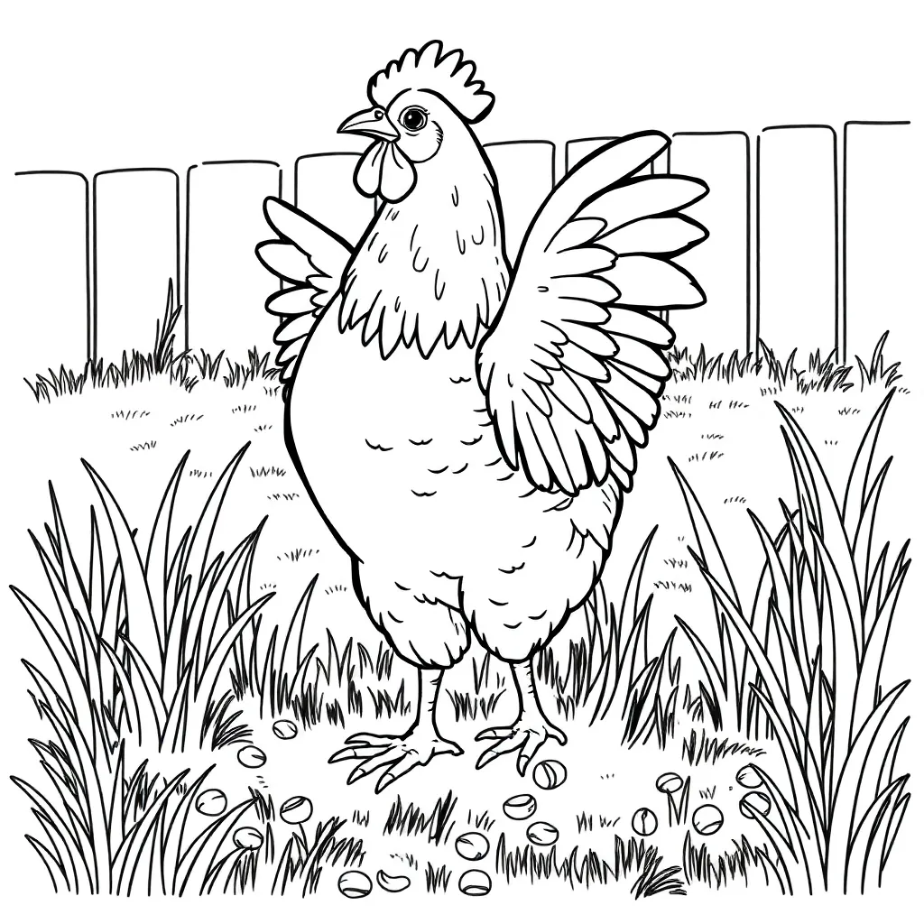 Chicken coloring page