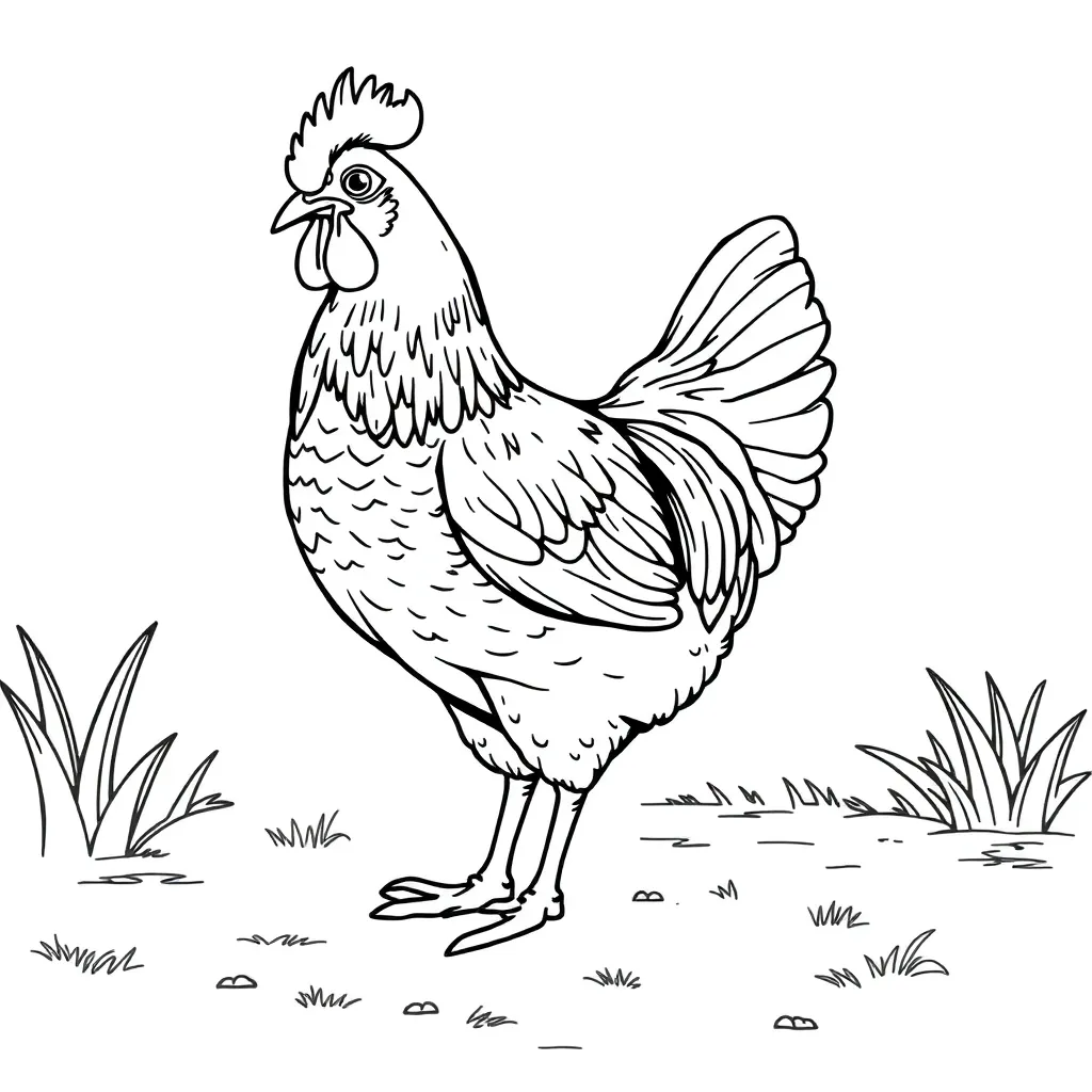 Chicken coloring page