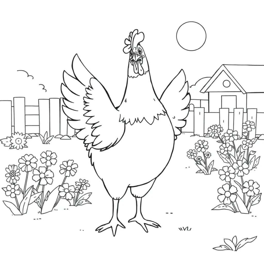 Chicken coloring page