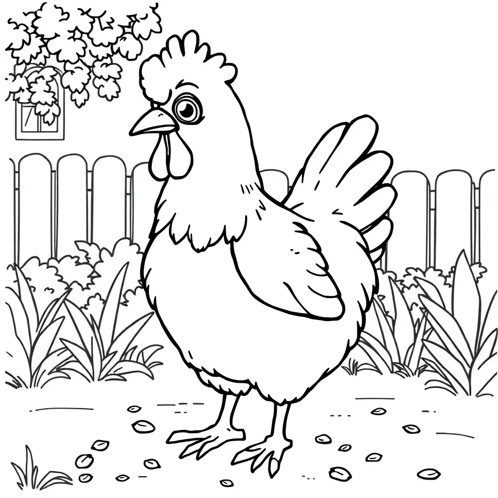 Chicken coloring page