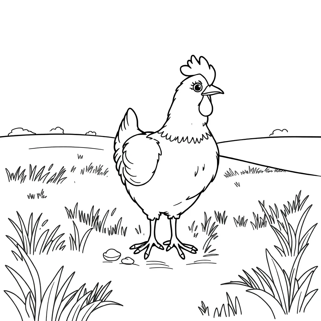 Chicken coloring page