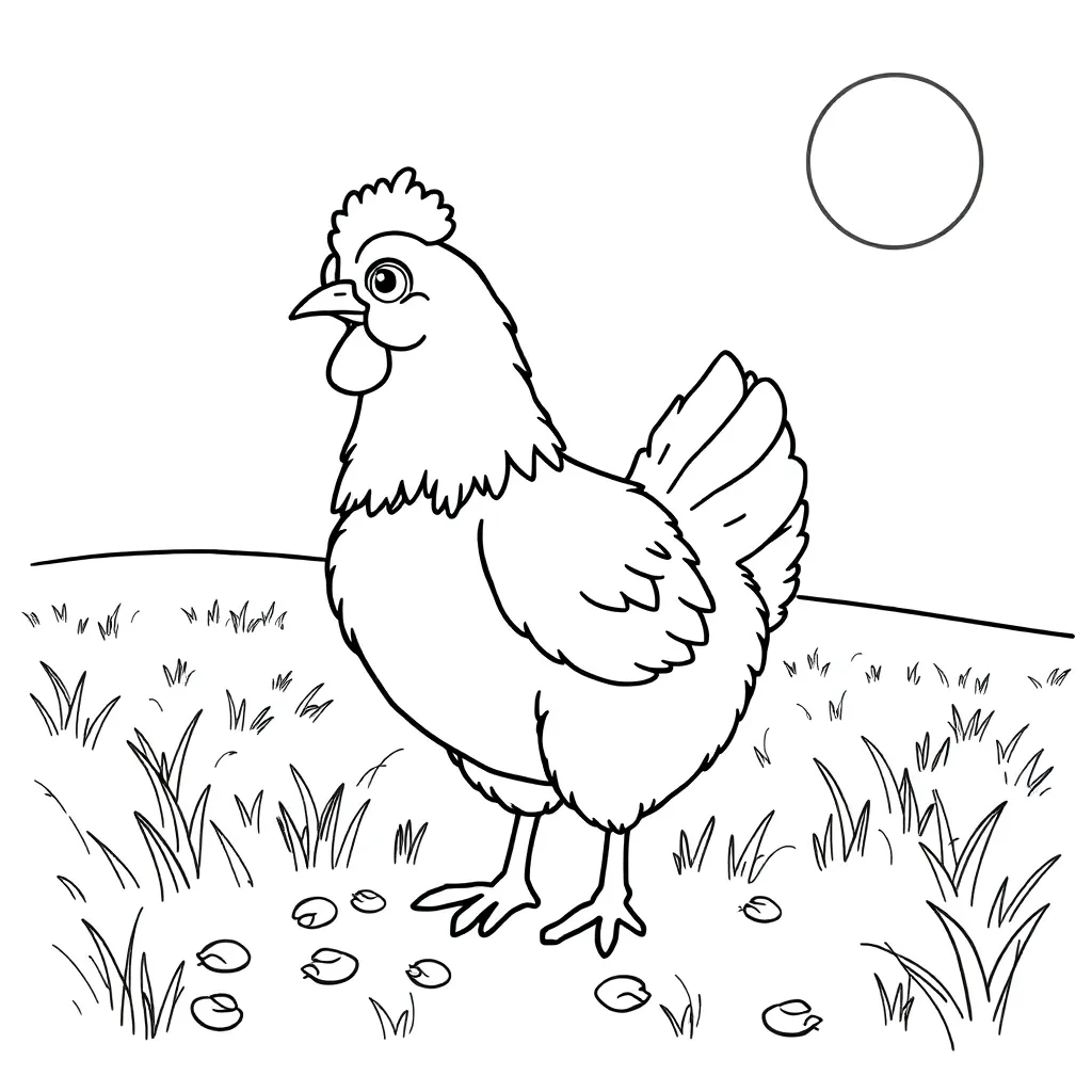 Chicken coloring page