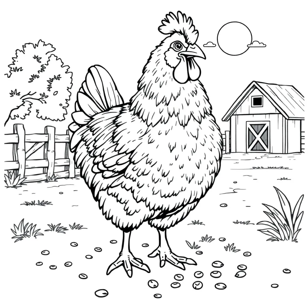 Chicken coloring page