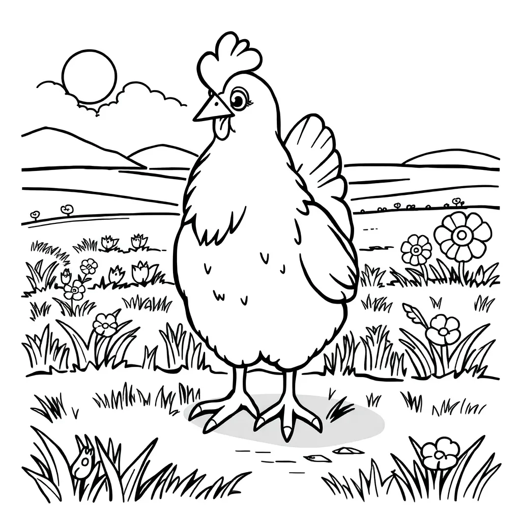 Chicken coloring page