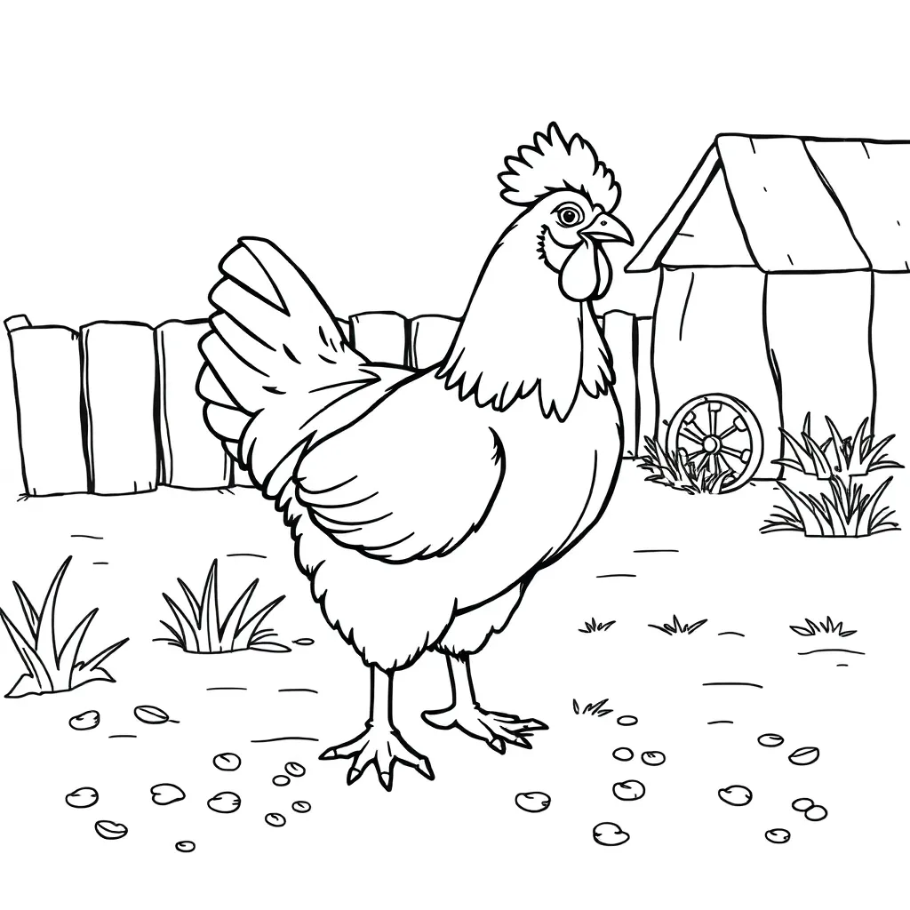 Chicken coloring page