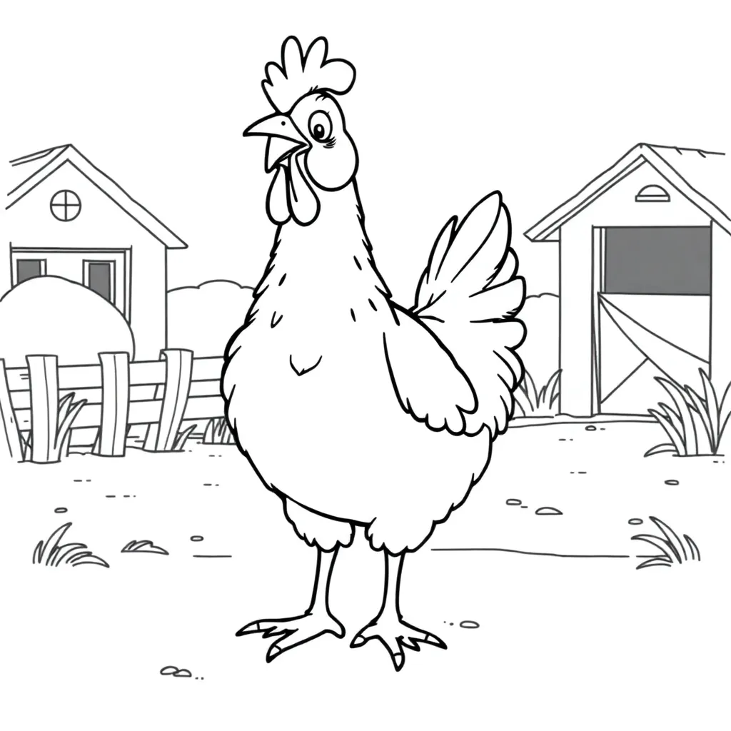 Chicken coloring page