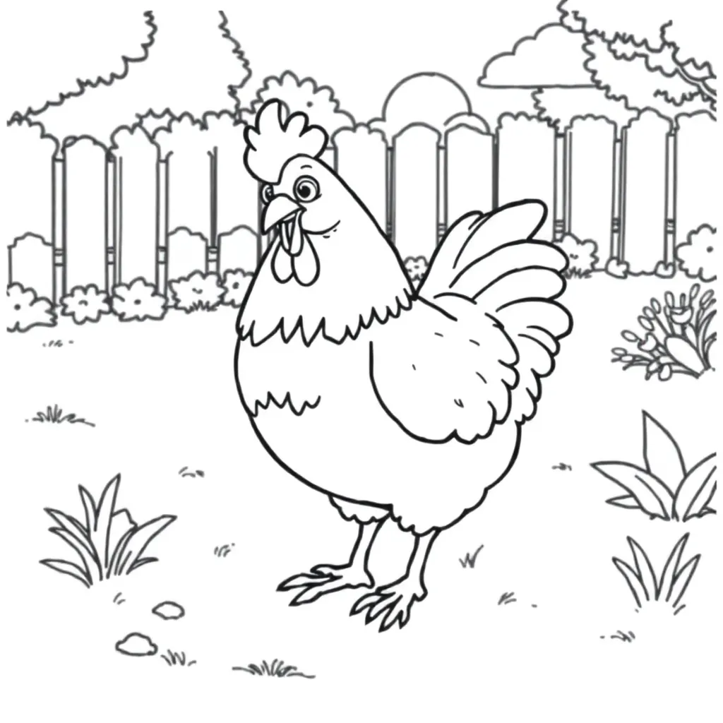 Chicken coloring page