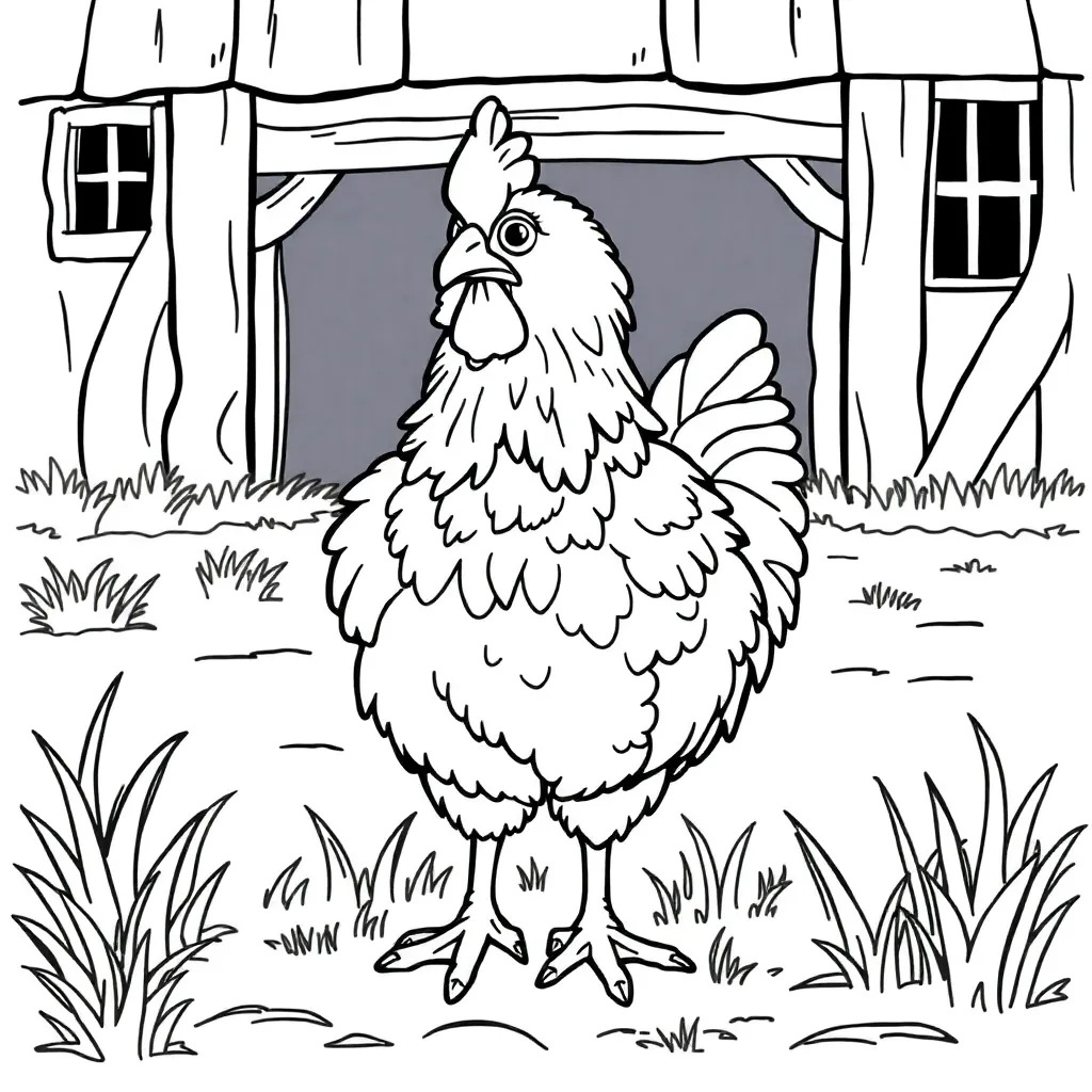 Chicken coloring page