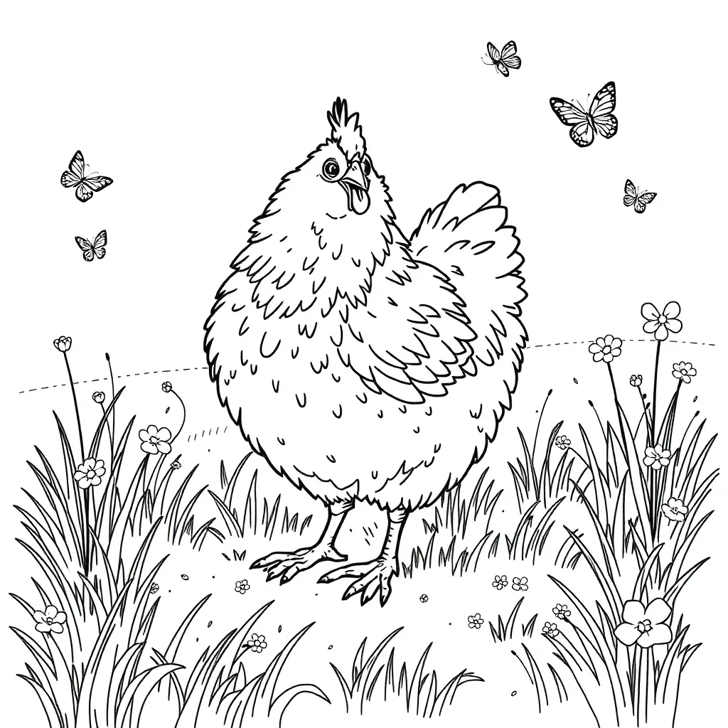Chicken coloring page
